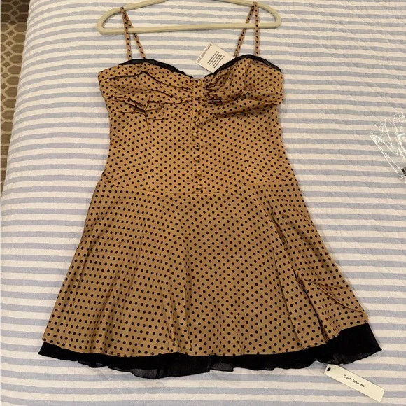 Reformation Ursula Silk Polka Dot Dress size 10 - Picture 4 of 7
